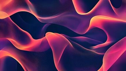 Abstract Flowing Pink And Orange Waves Design