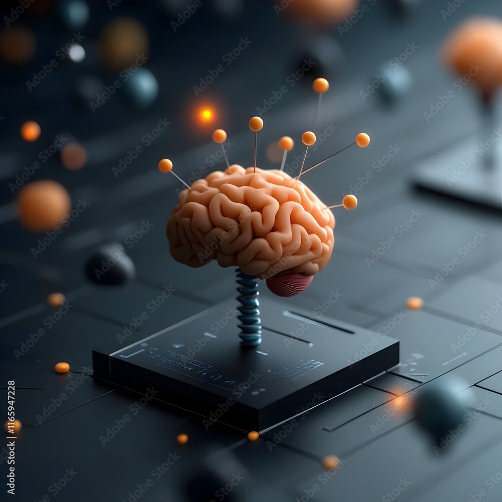 Poster technologically advanced digital realm with complex neural connections autonomous systems and secure