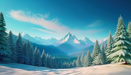 Fototapeta premium winter landscape with mountains
