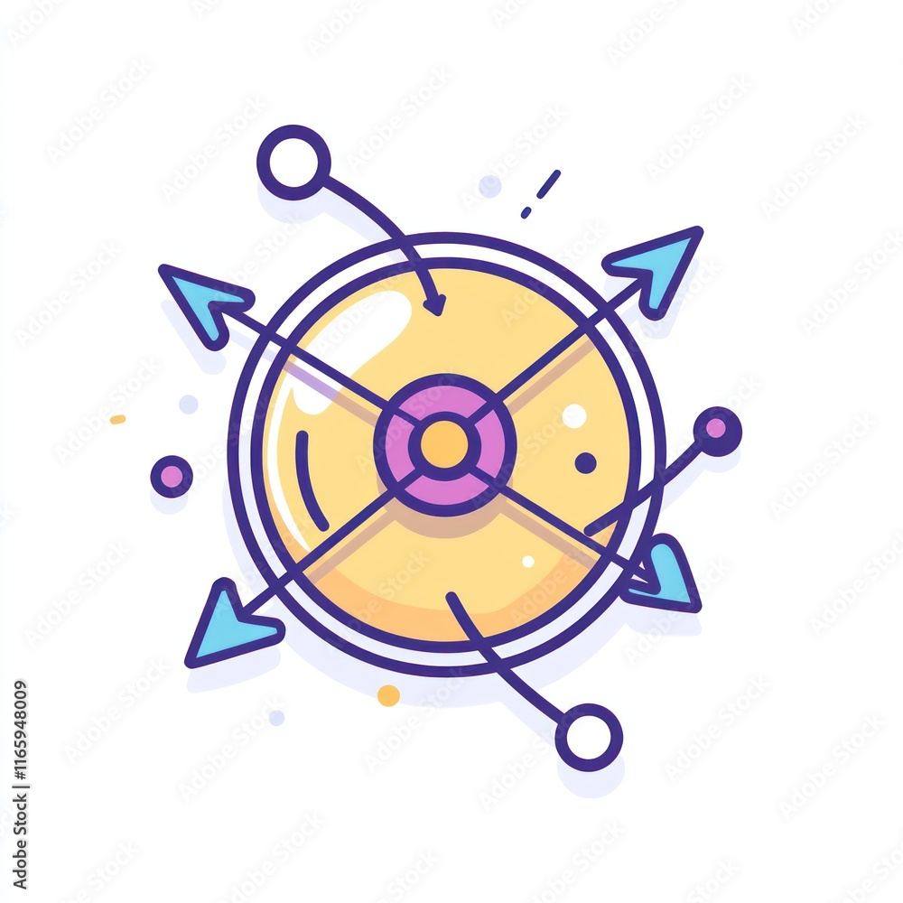 Poster abstract circular design with arrows pointing outward