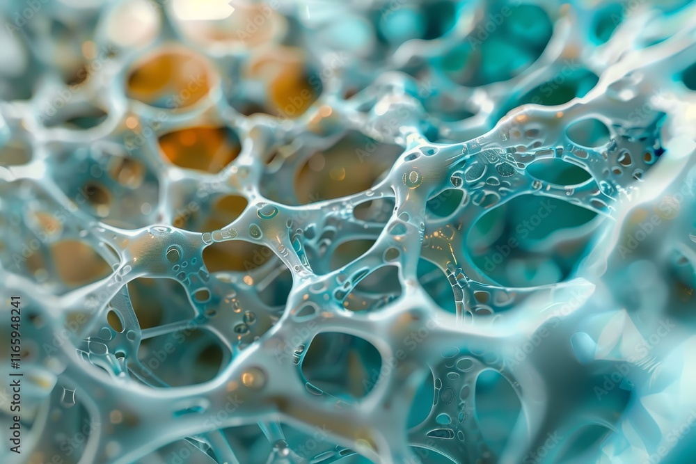 Poster a detailed close-up reveals a complex pattern of bubbles and foam in vibrant colors, showcasing the 