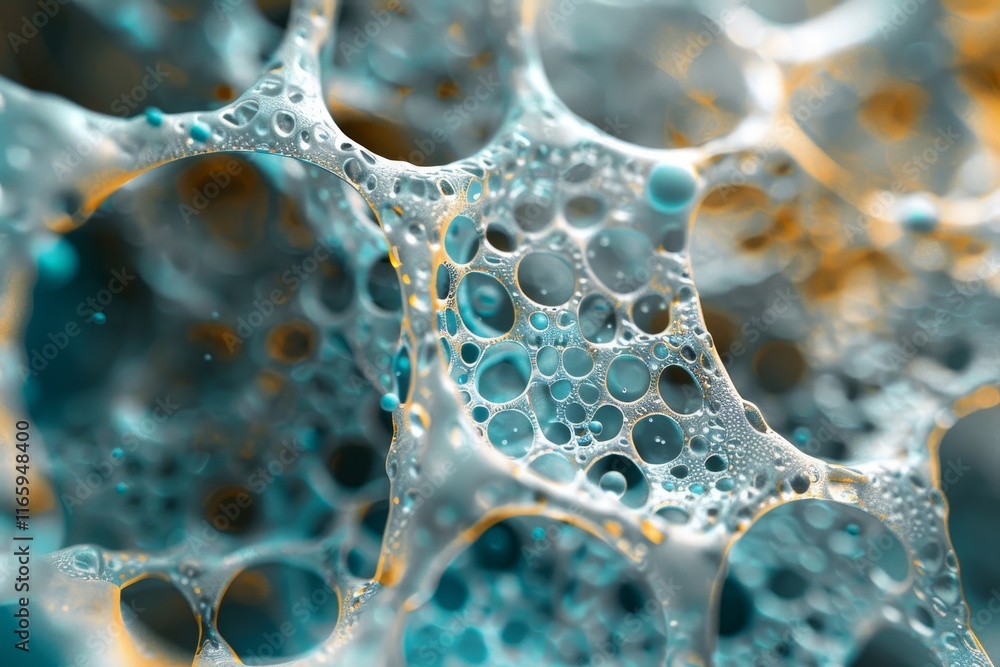Poster a detailed exploration of colorful soap bubbles showcases unique textures and shapes, illuminated by