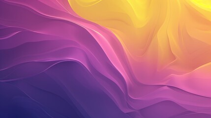 Obraz premium Smooth yellow and purple waves creating an abstract flowing background, perfect for wallpapers and digital art projects