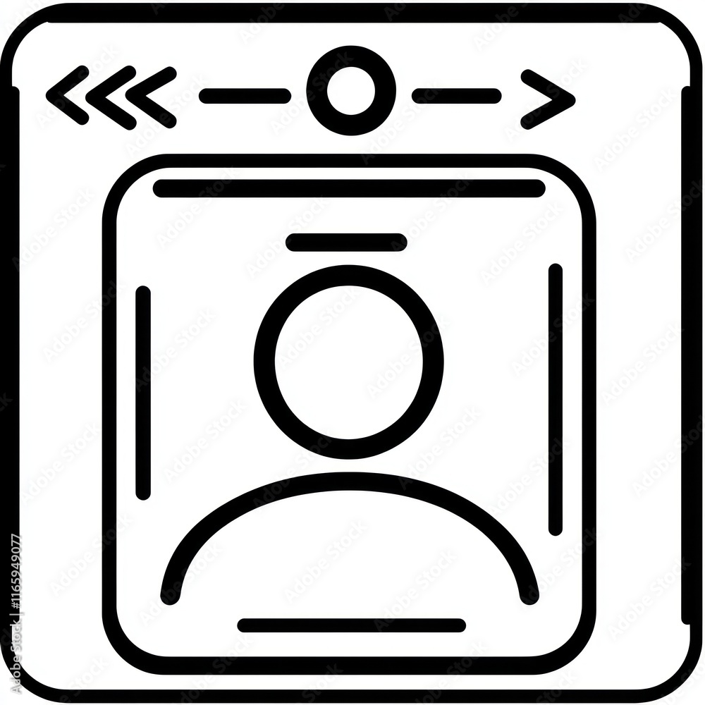 Poster simple profile icon with navigation arrows