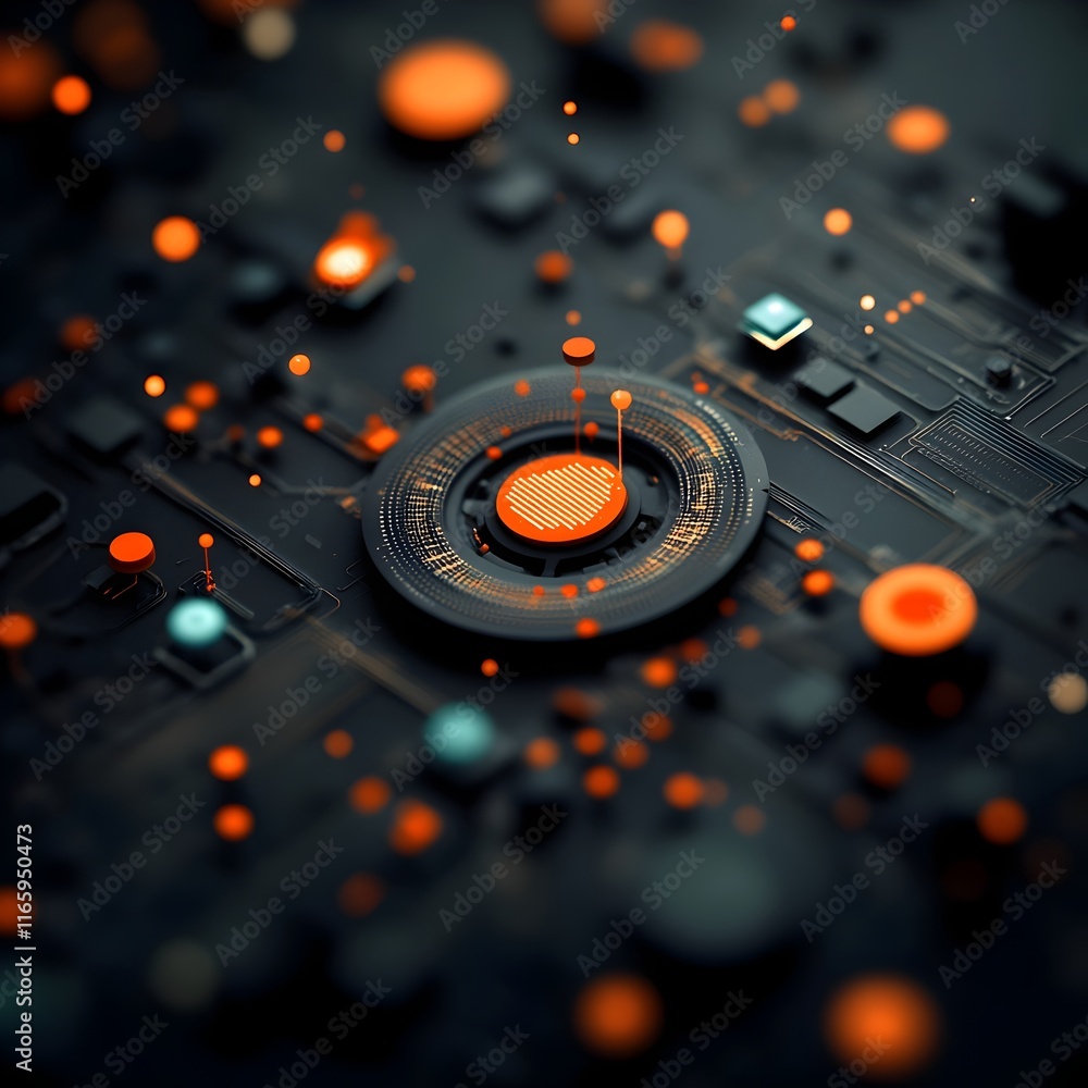 Poster mesmerizing fractal landscape of luminous wireframe constructs shimmering patterns and holographic d
