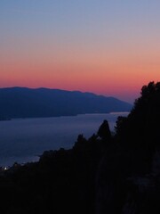 sunset overlooking Korčula island 