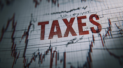 Abstract Visualization of Taxes and Economic Data. Generative AI