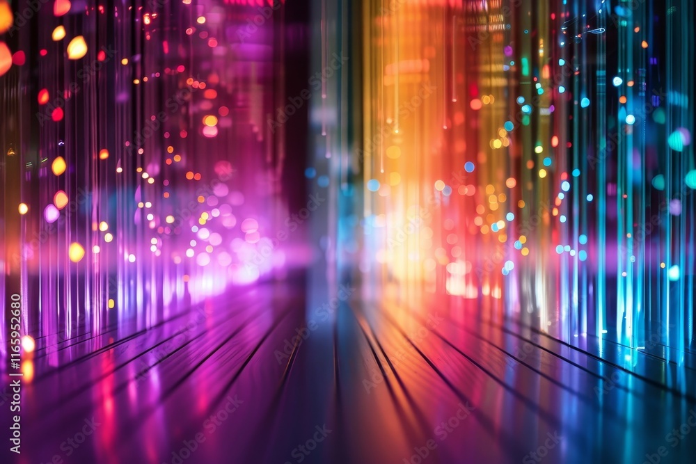 Poster a captivating display of swirling colors and light reflections captivates the viewer, creating an ab