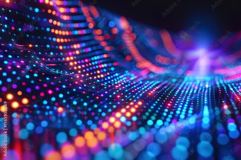 Poster a mesmerizing wave of colorful lights flows across the surface, creating an abstract visual that cap
