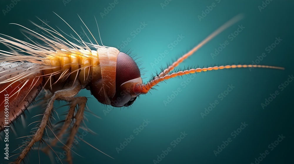 Poster hyper detailed macro photograph capturing a flea s body in response mode releasing alarm pheromones 