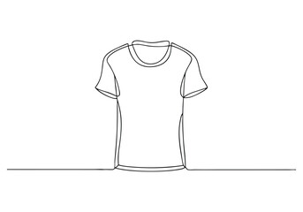 Continuous One-Line Drawing of a T-Shirt - Minimalist Fashion Illustration