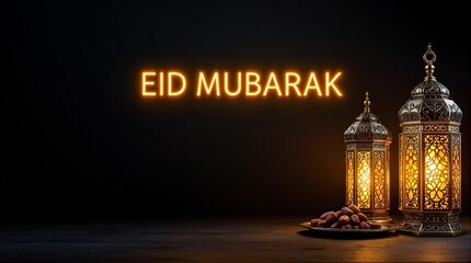 Fototapeta premium Eid Mubarak greeting 2025.