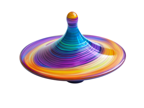 Isolated Colorful Spinning Top Toy