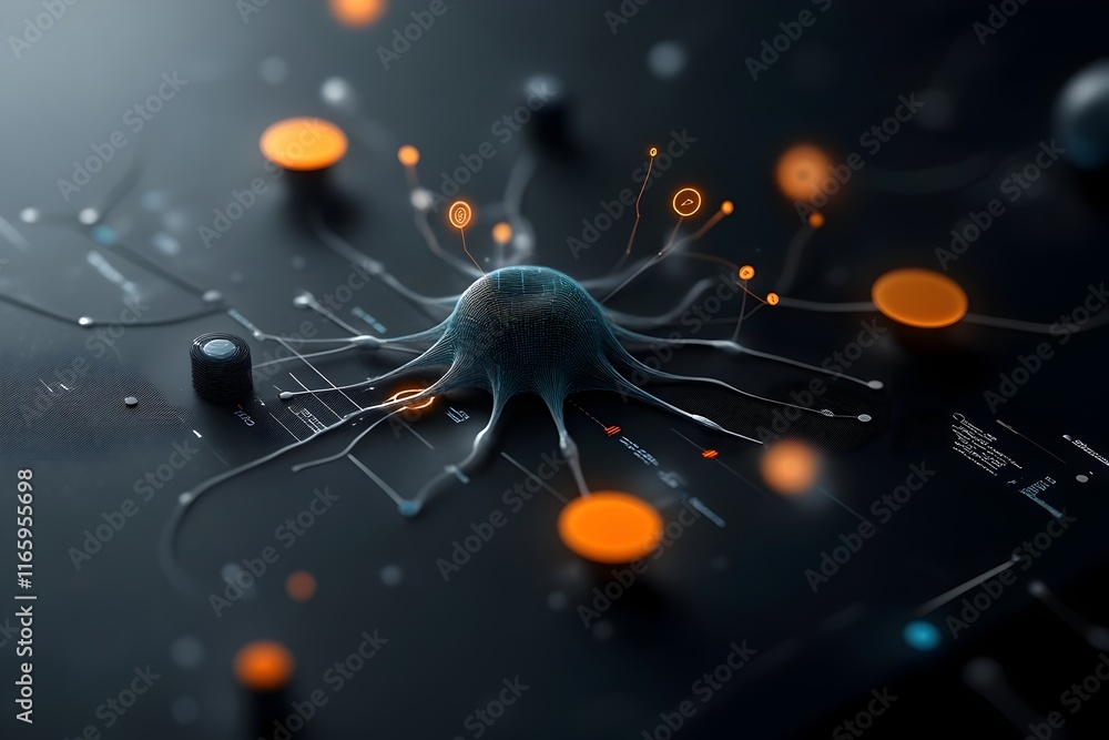 Poster futuristic digital canvas showcasing intricate neural pathways encrypted data flows and expansive di