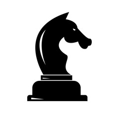 Chess Knight silhouette icon. Vector.