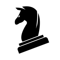 Chess Knight piece silhouette. Vector.