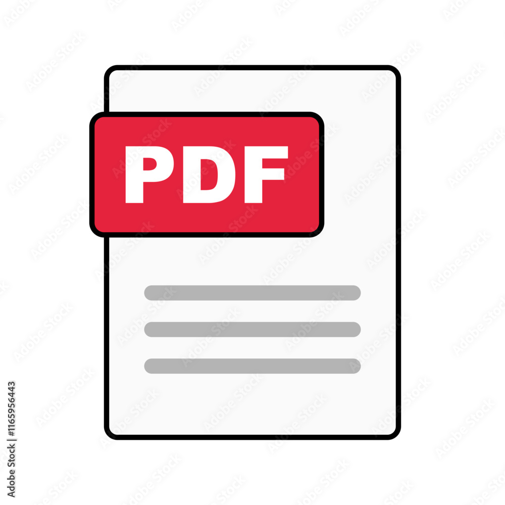 Poster pdf file icon. pdf data icon. vector.