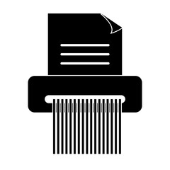 Paper shredder silhouette icon. Vector.