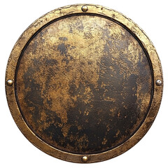 Fototapeta premium A gold and black metal oval plaque with an aged appearance.