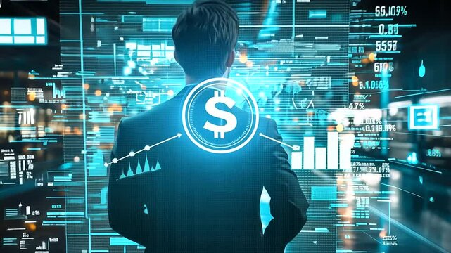 Entrepreneur Planning for Wealth with Glowing Timeline