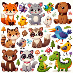 Obraz premium Cartoon Animals Clipart Collection