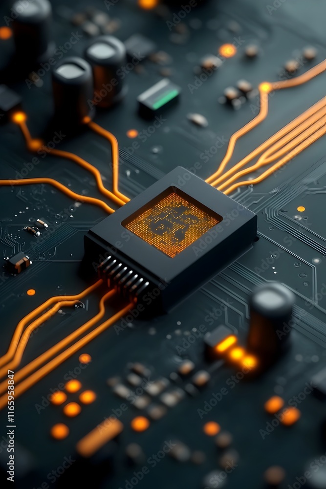 Poster futuristic digital landscape featuring intricate neural pathways intelligent agents encrypted data f
