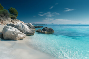 Stunning tropical beach onCoco island at Seychelles