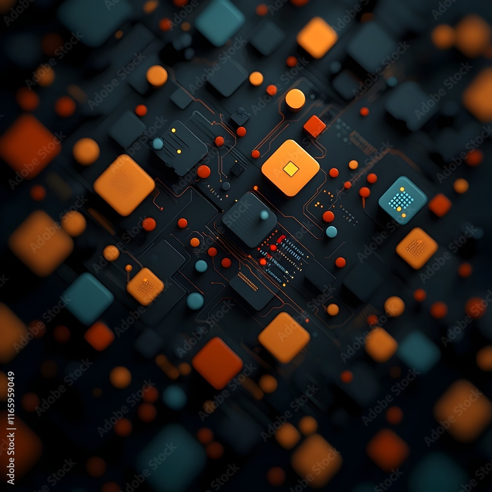 Poster futuristic digital oasis with abstract data visualizations dynamic digital topographies and intricat