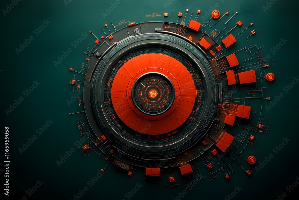 Poster futuristic digital oasis with intricate algorithmic structures dynamic digital fractals and groundbr
