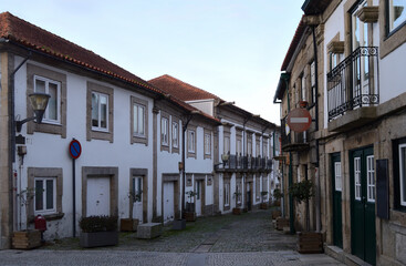Old typical street in the historic center of the city of Vila Nova de Cerveira located in the north of Portugal