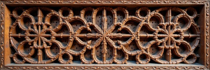 Intricate carved lattice, geometric wood, Mandu window, filigree, detail, wood