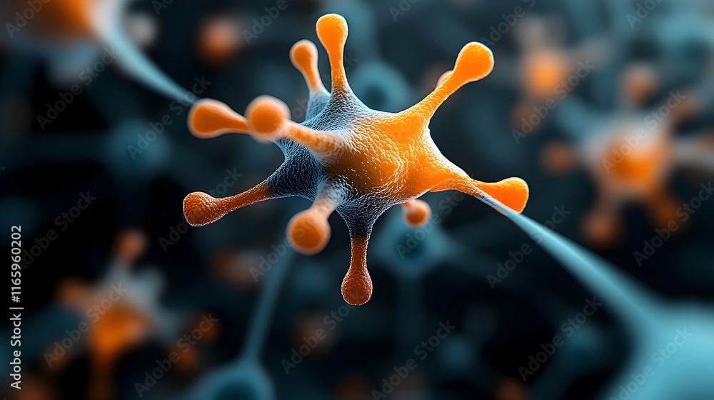 Poster cutting edge digital landscape with interconnected neural webs autonomous ecosystems high bandwidth 
