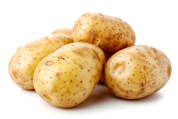 Potatoes isolated on white background. Clipping Path. Full depth of field.