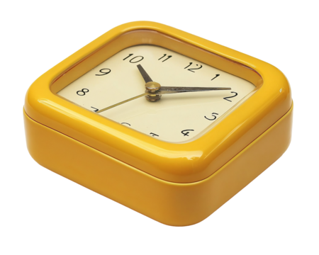 Isolated Yellow Square Alarm Clock