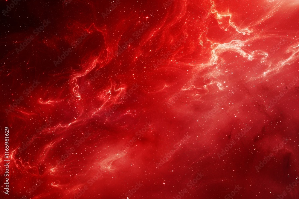 Aufkleber a mesmerizing display of red cosmic clouds fills the vastness of space, revealing the intricate form
