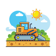 Construction machinery vehicle vector illustration