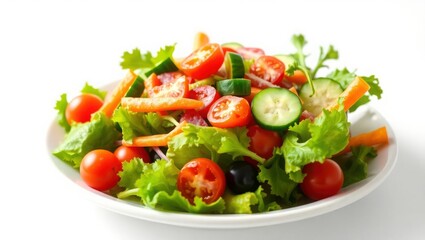 Fresh Vegetable Salad with Tomatoes and Cucumbers