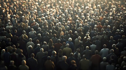 Obraz premium A sea of humanity: A mesmerizing view of a massive crowd of people gathered together.