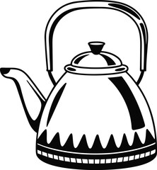 Teapot silhouette vector art, Teapot vector illustration design
