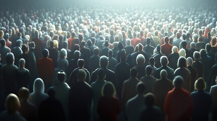 Obraz premium A sea of faces: An immense crowd gathers, a powerful visual of unity and togetherness.