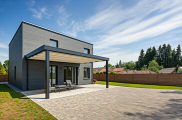 Neue Terrassenüberdachung an Einfamilienhaus