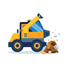 Construction machinery vehicle vector illustration