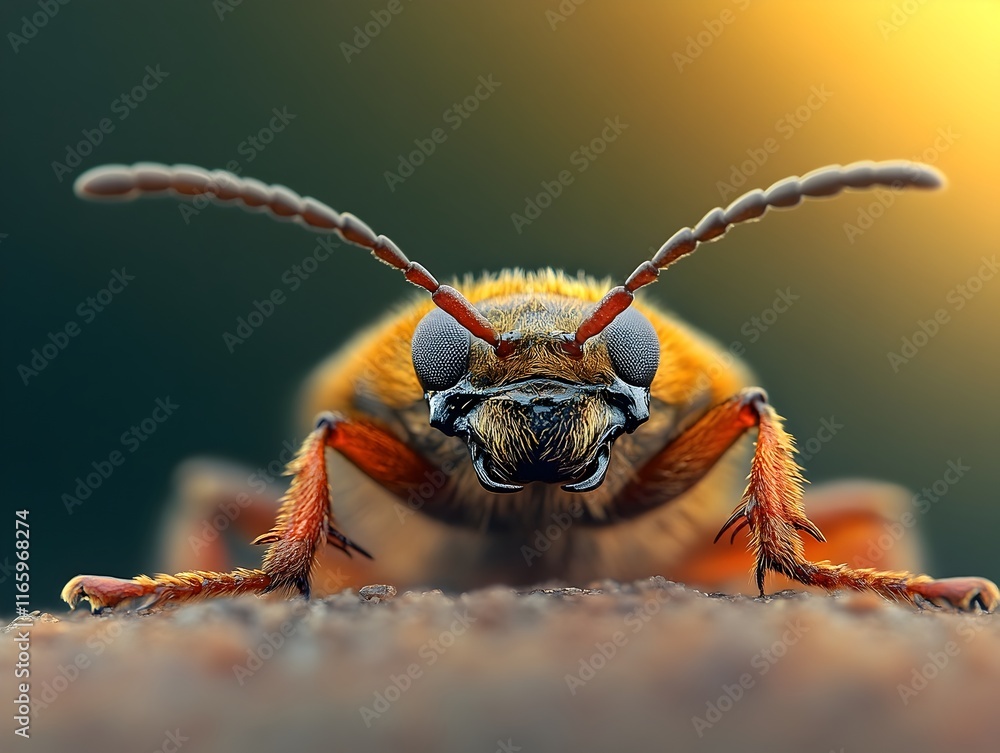 Poster a close up of a distressed beetle s delicate antennae twitching and emitting alarm pheromones warnin