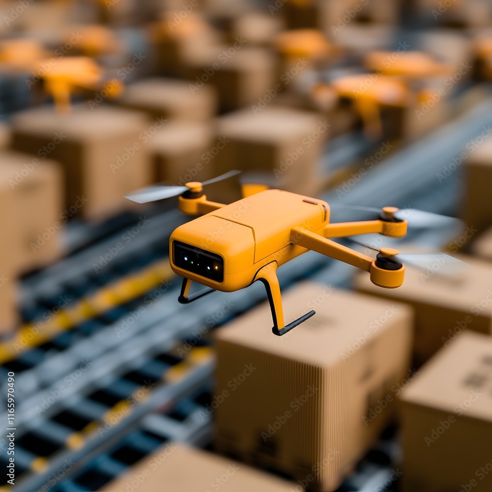 Poster autonomous logistics control tower managing real time supply chain optimization drone fleet coordina