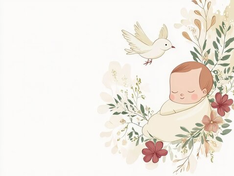 Newborn baptism invitation card