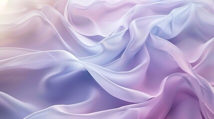 Obraz premium Soft pastel colored fabric flowing gently, creating a dreamy and ethereal atmosphere, perfect as a wallpaper