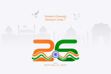 Indian Republic Day | Unity in Diversity | Republic Day Banner, Banner, Post. Republic Day  Sale. Social Media Poster