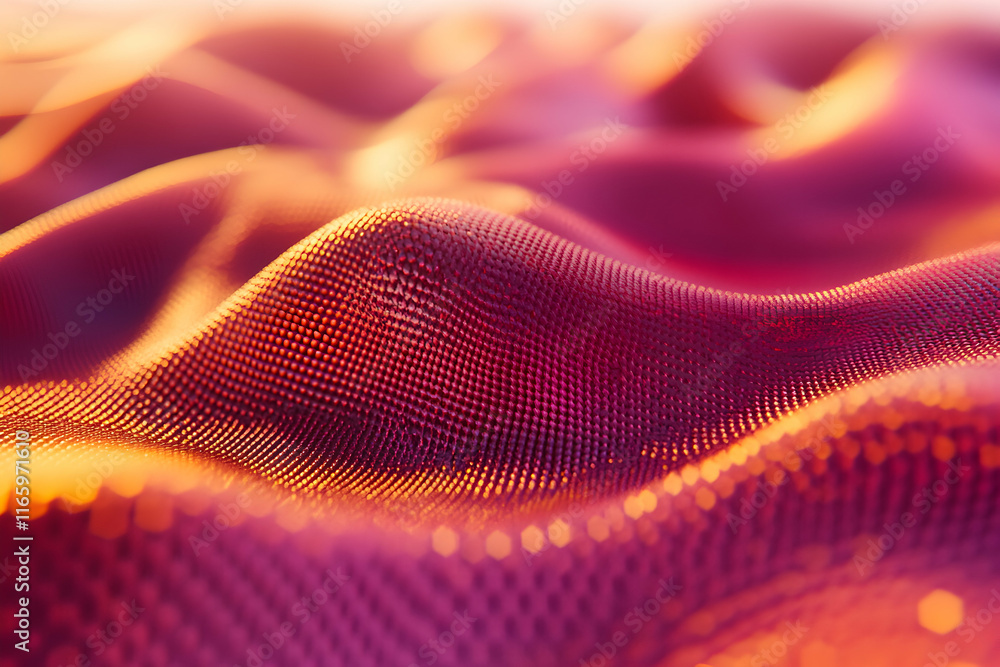 Poster abstract crimson textured surface with undulating waves, creating a dynamic and visually captivating