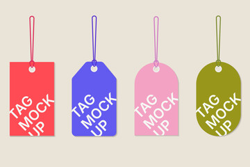 2d vector tag label mock up design , tag and label, price and sale concept