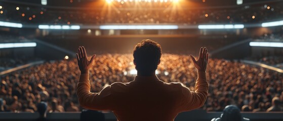 Evangelist addresses big crowd in a Protestant Church